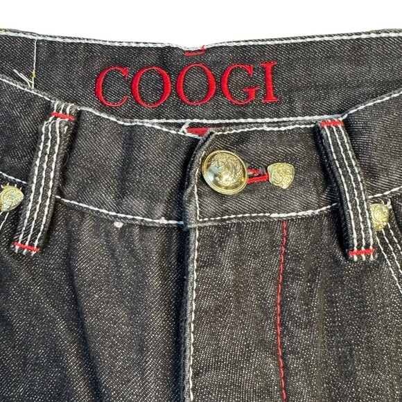 Vintage COOGI Jeans Adult 34x34 Black Embroidered Y2K Denim Straight Baggy - Picture 5 of 11